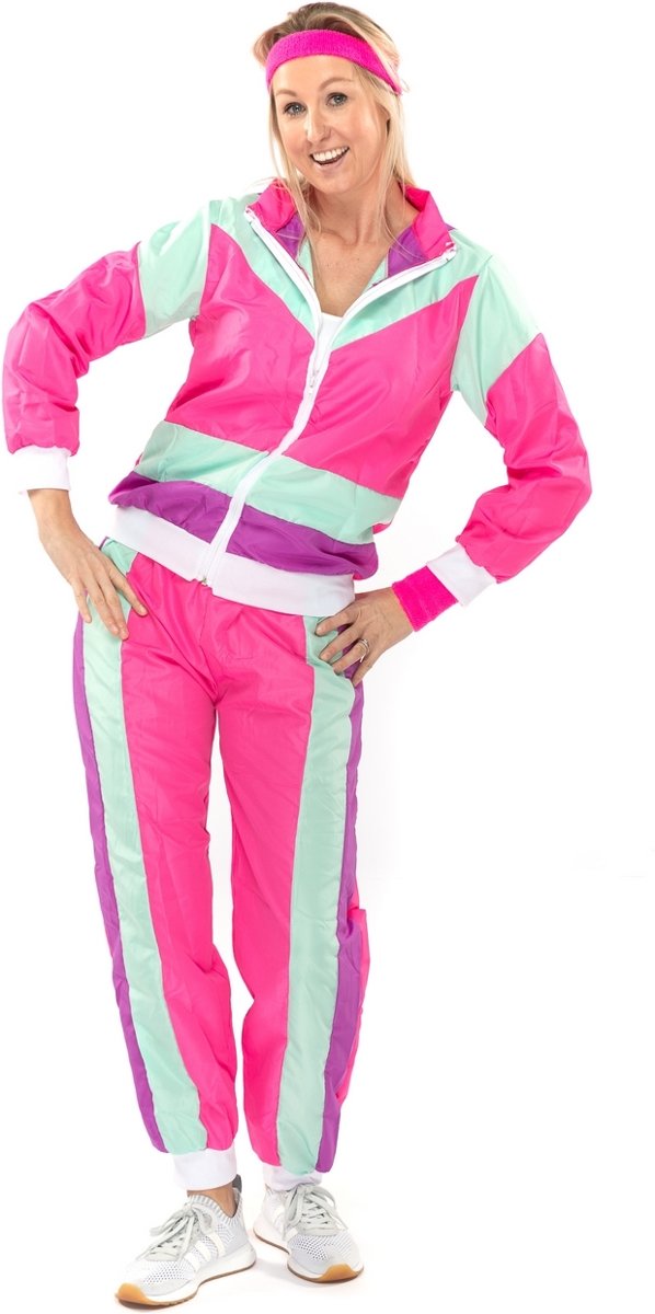 Jaren 80 & 90 Kostuum | 80s Fout Trainingspak New Kids Jaren 80 Shirley | Vrouw | 4XL | Carnaval kostuum | Verkleedkleding